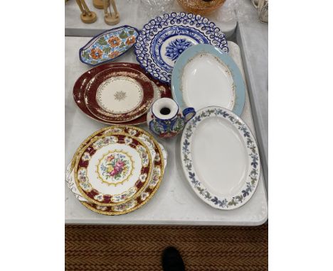 A QUANTITY OF CERAMIC AND CHINA PLATES TO INCLUDE ROYAL DOULTON, ROYAL ALBERT, J &amp; G MEAKIN, ETC 