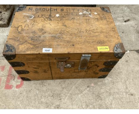 A SMALL WOODEN TOOL CHEST 