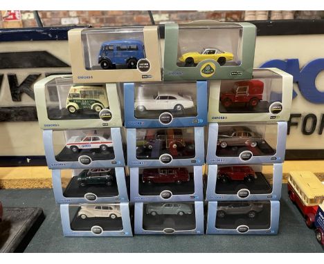 A COLLECTION OF FOURTEEN BOXED OXFORD DIECAST MODELS 1:76 SCALE 