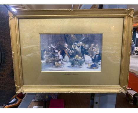 A VINTAGE ADMIRAL NELSON PRINT ENTITLED 'THE TOAST IS BRITAIN' 43CM X 30CM 