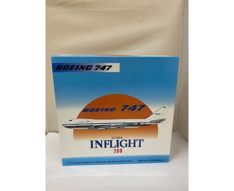 A BOXED BOEING 747 N73IPA INFLIGHT 200 1:200 SCALE OFFICIALLY LICENSED PRODUCT 
