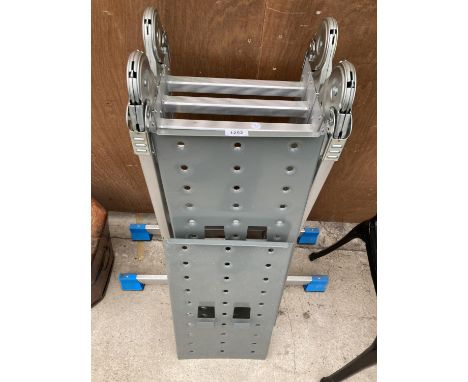 AN AS NEW MACALLISTER THREE WAY FOLDING LADDER WITH DECORATORS PLATFORM 