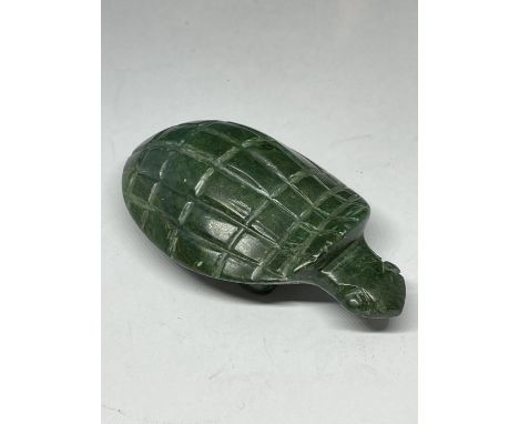 A NEPHRITE JADE CARVED TURTLE 
