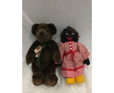 TWO VINTAGE DOLLS TO INCLUDE ONE BOYDS BEAR 