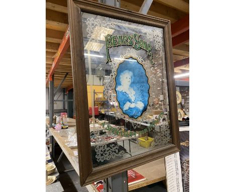 A VINTAGE 'PEARS' SOAP' MIRROR 62.5CM X 47.5CM 