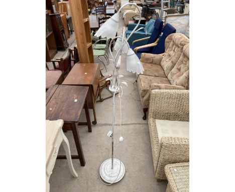 A METALWARE STANDARD LAMP 