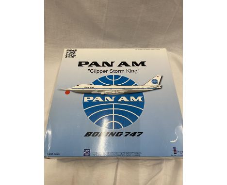 A BOXED PAN AM 'CLIPPER STORM KING' BOEING 747 1:200 SCALE OFFICIALLY LICENSED PRODUCT 