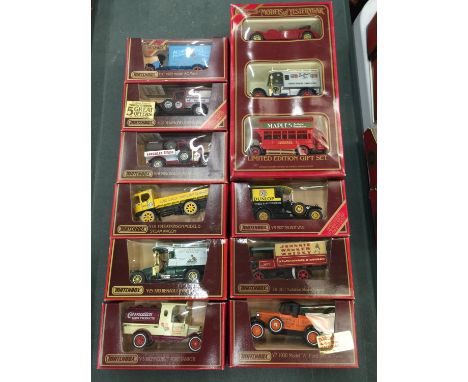 A COLLECTION OF BOXED MODELS OF YESTERYEAR DIECASTS BY MATCHBOX TO INCLUDE FORD MODEL T, ATKINSON STEAM ENGINE, FORD MODEL A,