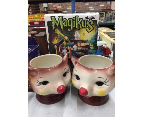 A BOXED LEGO HARRY POTTER 'MAGIKUS' SET AND TWO REINDEER MUGS 