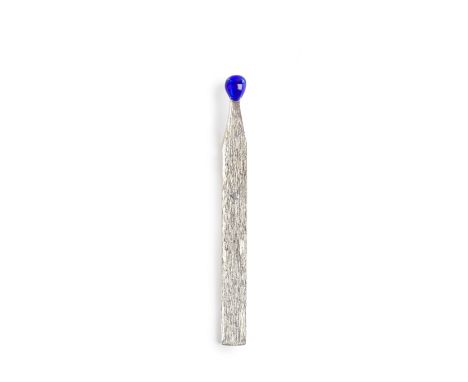 RAYMOND HAINS (1926-2005)Pendentif allumette 2005 signé et numéroté XXII/XXX PApendentif en argent et émail bleupoinçon franç