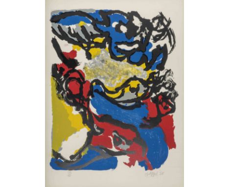 Karel APPEL (1921-2006)COMPOSITION, 1958 Lithographie en couleurs Signée, datée et numérotée 54/9077 x 57 cmThis lot is subje