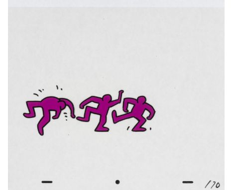 D'après Keith HARING (1958-1990)SESAME STREET BREAK-DANCERS ANIMATION DRAWINGS, 1987 Ensemble de 10 sérigraphies et marker su