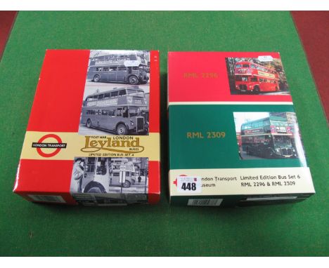 Two EFE 1:76th Scale Diecast Model Limited Edition Bus Set, comprising of London Transport Museum RML2309 Bus Set 6, London T