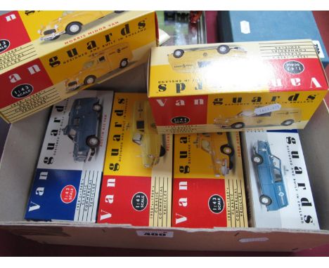 Six 1:43rd Scale Diecast Model Vehicles, by Lledo, all Vanguards Editions all with an AA, RAC Theme, boxed.