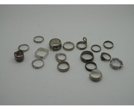 Hallmarked Silver, "925" and Other Dress Rings, including band style rings, signet style, openwork style, etc(finger sizes no