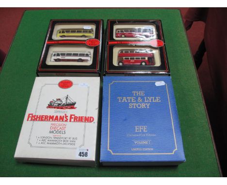 Ten 1:76th Scale Diecast Model Buses and Commercial Vehicles, by EFE, all presented as vehicle sets, including The Tate and L