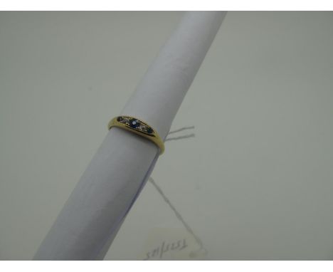 A Diamond Set Ring, alternately graduated set (finger size P½) (3grams). 