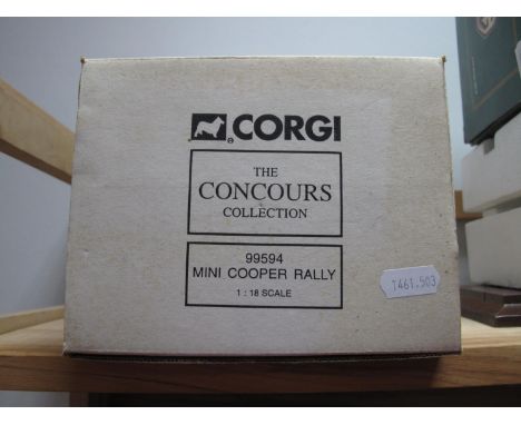 A Corgi 1:18th Scale 'The Concours Collection' #95594 Mini Cooper Rally, boxed.