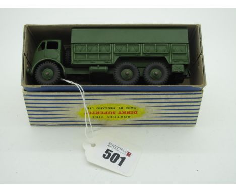 Dinky Toys No 622 - 10 Ton Army Truck, overall good plus, very good, chipping to wheel archers, boxed, staining, rubbing to b