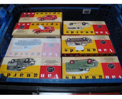 Seven 1:43rd Scale Diecast Model Vehicles, by Lledo, all Vanguards Editions including Austin Seven Van, all boxed.