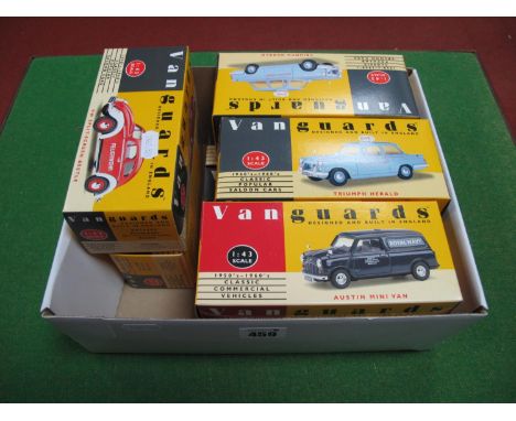 Eight Lledo Vanguards 1:43rd Scale Diecast Model Vehicles, including #VA12002 Polizei Beetle.