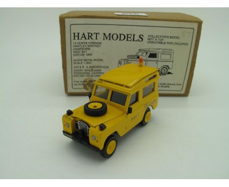 A Hart Models 1:48th Scale White Metal Model HT 14 Landrover, short wheelbase Personnel carrier 'British Telecoms', boxed.