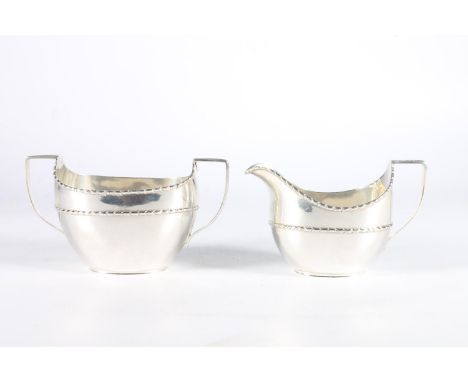 Sterling silver sugar and cream, Haseler Brothers, Birmingham, 229g. 