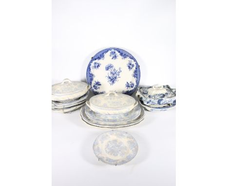 T Burnell of London, a blue and white transfer printed charger, impressed and print marks verso, 39.5cm diameter, Opaque Gran