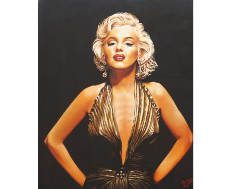 STEPHANIE GILLETT (South African contemporary artist and illustrator), portrait of Marilyn Monroe, oil on canvas, signed lowe