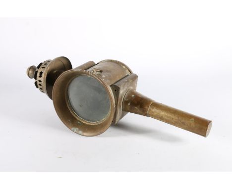 Antique brass coach or carriage lamp, 46cm tall.&nbsp; 