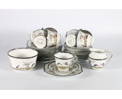 Melba Bone China Melbarose pattern tea set.&nbsp; 