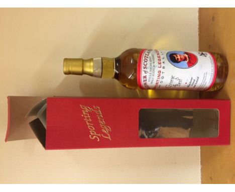 George Best Boxed Scotch Whiskey: Flower of Scotland malt from the Sporting Legends Range picturing Best in Manchester United
