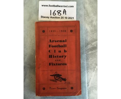 35/36 Arsenal Football Handbook: Good condition with no writing from the season Arsenal won the FA Cup.