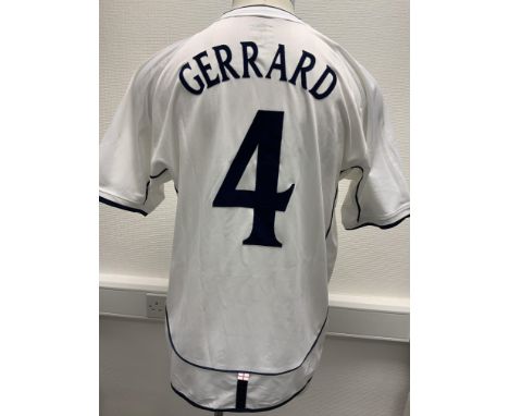 Steve Gerrard England 2006 Match Issued World Cup Football Shirt: Short sleeve white with Gerrard number 4. Issued for the ma