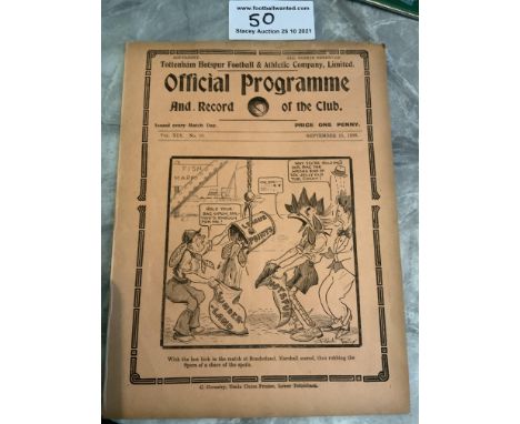 1928/29 Tottenham v West Brom Football Programme: Good condition 4 page league match with no team changes. Ex bound with tini