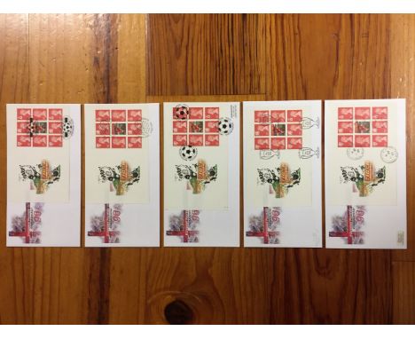 1996 George Best First Day Covers: Euro 96 cover featuring George Best. Has Tiger Scorcher + Score illustrations. (5)