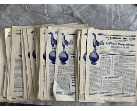 1950s Tottenham Home Football Programmes: 50/51 Huddersfield, 4 x 51/52, 1 x 52/53, 2 x 53/54,1 x 54/55. The remaining 59 are