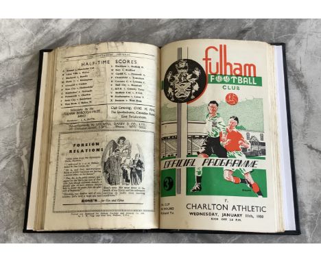 49/50 Fulham Bound Volume Of Football Programmes: 1st team with covers and team changes.