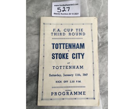 46/47 Tottenham v Stoke City Pirate Football Programme: FA Cup match issued by Ross in very good condition with no team chang