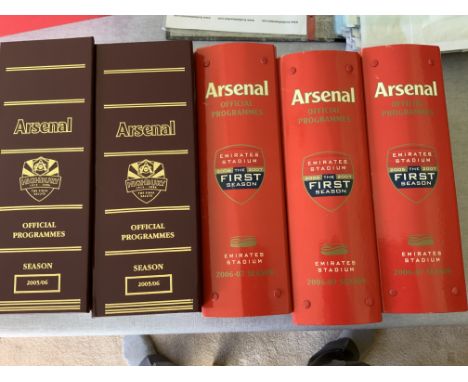 Arsenal First + Last Seasons At Home Grounds Football Programmes: Season 2005/2006 and 2006/2007 complete home programmes wit