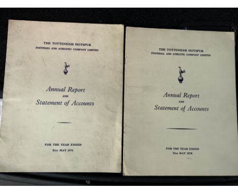 Tottenham Football Memorabilia Box: Includes books, programmes, account reports for 71 and 76, cards, annuals and more.
