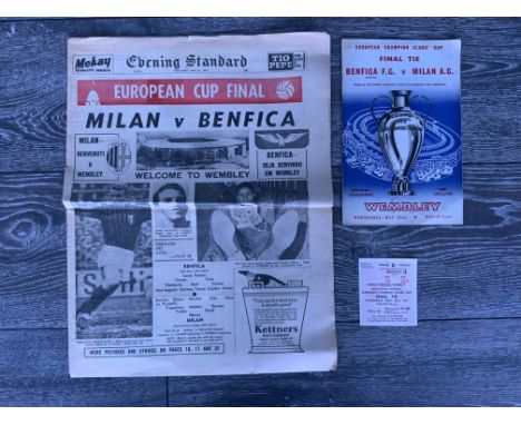Big Match Football Memorabilia: All have programme ticket and newspaper. 1967 League Cup Final with 3 papers and a QPR poster