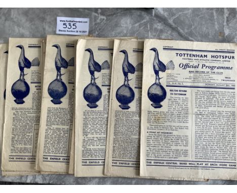 Tottenham 50/51 Home Football Programmes: From the 1st Division Championship season in mixed conditions. (16)