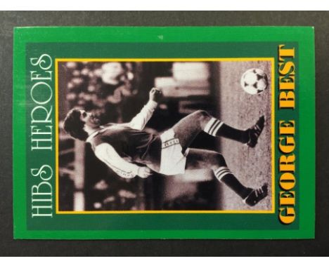 Rare George Best Hibernian Football Card: Jim Hossack trade card of Hibs Heroes George Best. This was the first ever trade ca