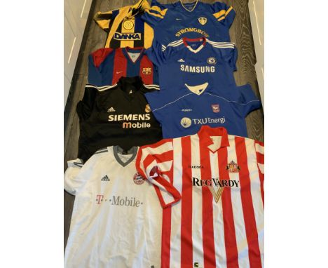 Replica Football Shirt Selection: Adult sizes in good condition. Includes Rangers Celtic and Man City. (16)