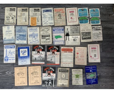 1950s Leeds United Away Football Programmes: Includes 49/50 Sheffield Wednesday 50/51 Man Utd 51/52 Sheffield United Rochdale