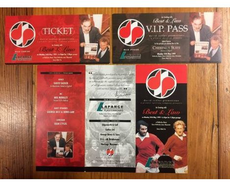 Best + Law Football Memorabilia: Two days before Manchester United completed the treble. Dinner menu, ticket and vip pass. Da