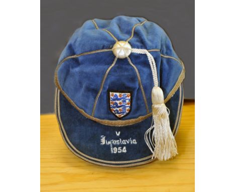 1954 England Full International Football Cap v Yugoslavia: Awarded to Johnny Nicholls of West Brom for his second and final c