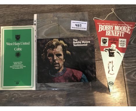 Bobby Moore West Ham Football Testimonial Items: For the Bobby Moore testimonial match v Celtic we have the official programm