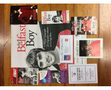 George Best Memorabilia: Items relating to the memory of George Best includes poster, flyers, booklets and ticket. (9)